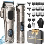 Vgrpro Hair Clippers for Men Professional, Cordless Hair Clippers for Hair Cutting, Mens Clippers and Trimmers Set, Electric Hair Trimmer for Men with Package Box (Silver)