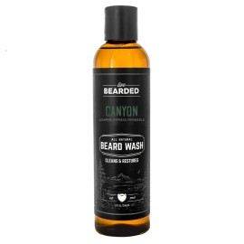 Live Bearded Beard Wash, 8 fl oz - Water-Based Face Cleanser with All-Natural Ingredients for a Gentle, Deep Clean - Made in the USA | Canyon Scent - Juniper, Cypress, Fir Needle