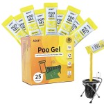 AOKE Portable Toilet Powder, 25 Pack Poo Gel Lavender scent for Camping Eco Absorbent Gel Liquid Waste Gelling and Deodorizing Powder, Emergency Toilet Waste Treatment for Outdoor Camping Hiking