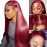 bunGiol 13x6 99j Burgundy Lace Front Wigs Human Hair Pre Plucked HD Straight Lace Front Wigs Human hair 24 Inch Glueless Red Wig Wine Red Colored Lace Front Wigs For Women 180 Density