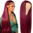 bunGiol 13x6 99j Burgundy Lace Front Wigs Human Hair Pre Plucked HD Straight Lace Front Wigs Human hair Glueless Red Wig Wine Red Colored Lace Front Wigs For Women 180 Density 20 Inch