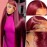 bunGiol 13x6 99j Burgundy Lace Front Wigs Human Hair Pre Plucked HD Straight Lace Front Wigs Human hair Glueless 30 Inch Red Wig Wine Red Colored Lace Front Wigs For Women 180 Density