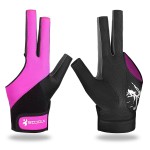 YFY Billiard Pool Gloves for Left Hand 3 Finger, Splicing Process, Snooker Cue Sport Glove Popular Sizes for Men & Women