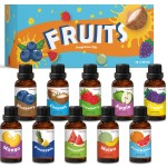Holamay Fruit Essential Oils for Diffusers for Home, Fragrance Oil for Soap Making, Candle Scents for Candle Making 30ml x 10 - Coconut, Strawberry, Mango, Pineapple, Large Size Aromatherapy Oils Set