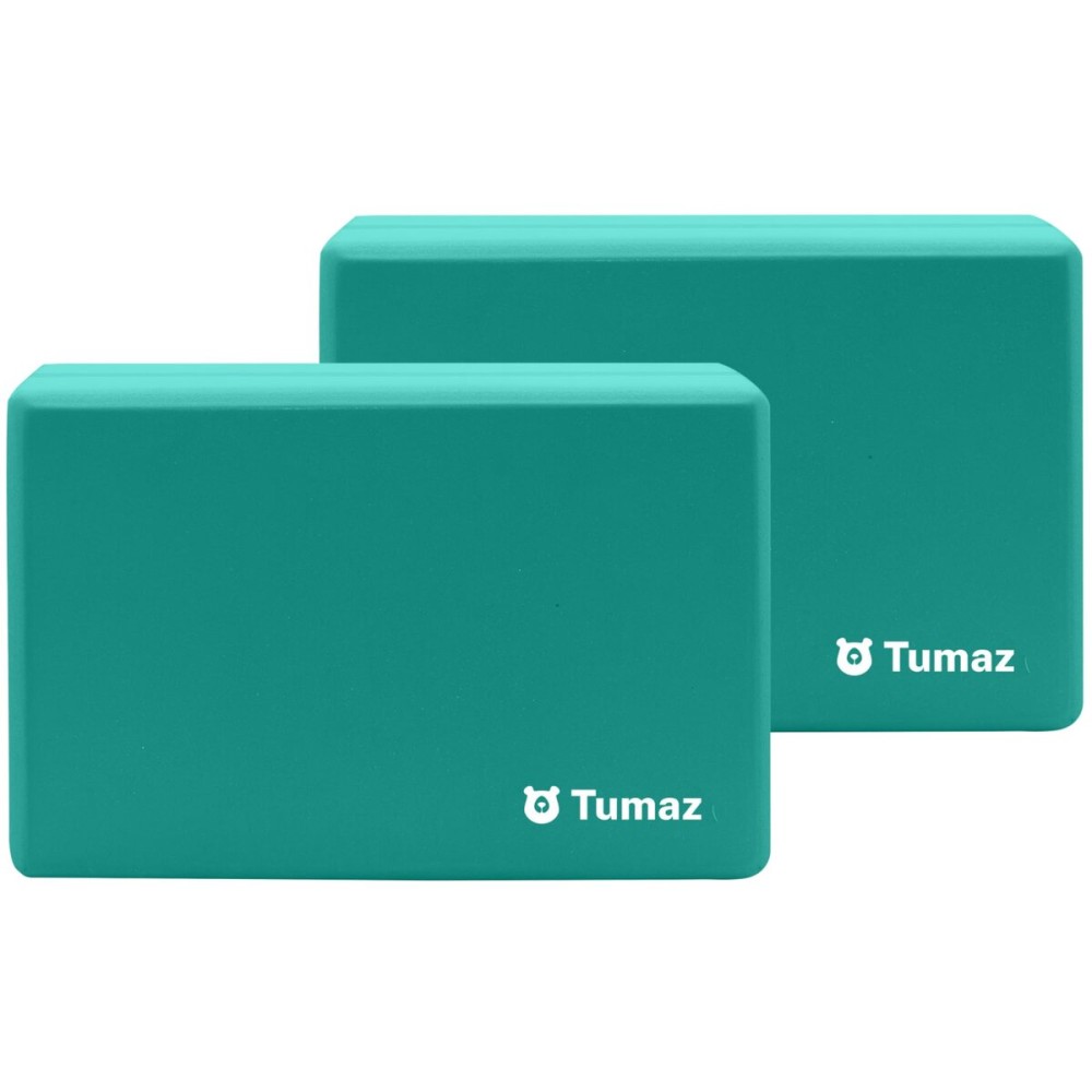 Tumaz Yoga Blocks 2 Pack Set, High Density/Lightweight EVA Foam and Non-Slip Natural Cork Blocks Premium Set - E-Book Included