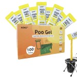 AOKE Portable Toilet Powder, 100 Pack Poo Gel Lavender scent for Camping Eco Absorbent Gel Liquid Waste Gelling and Deodorizing Powder, Emergency Toilet Waste Treatment for Outdoor Camping Hiking