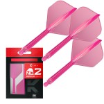 Target Darts K Flex Integrated Dart Flights and Shafts, No.2 Pink (Medium) | Pack of 3 K-Flex - No2, Kflex All in One Moulded Dart Flight & Stem | Professional Dart Accessories