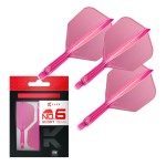 Target Darts K Flex Integrated Dart Flights and Shafts, No.6 Pink (Short) | Pack of 3 K-Flex - No6, Kflex All in One Moulded Dart Flight & Stem | Professional Dart Accessories