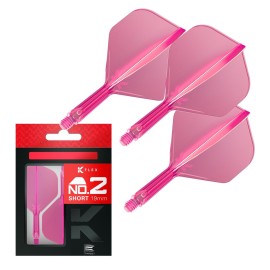 Target Darts K Flex Integrated Dart Flights and Shafts, No.2 Pink (Short) | Pack of 3 K-Flex - No2, Kflex All in One Moulded Dart Flight & Stem | Professional Dart Accessories