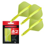 Target Darts K Flex Integrated Dart Flights and Shafts, No.2 Yellow (Short) | Pack of 3 K-Flex - No2, Kflex All in One Moulded Dart Flight & Stem | Professional Dart Accessories