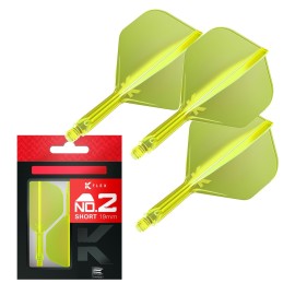 Target Darts K Flex Integrated Dart Flights and Shafts, No.2 Yellow (Short) | Pack of 3 K-Flex - No2, Kflex All in One Moulded Dart Flight & Stem | Professional Dart Accessories