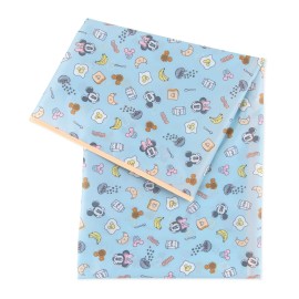 Bumkins Disney Baby Splat Mat for Under High Chair, Babies Toddlers Eating Mess Mat, Waterproof Reusable Cloth for Arts and Crafts, Play Mat for Kids, Floor or Table, Fabric 42inx42in, Mickey & Minnie