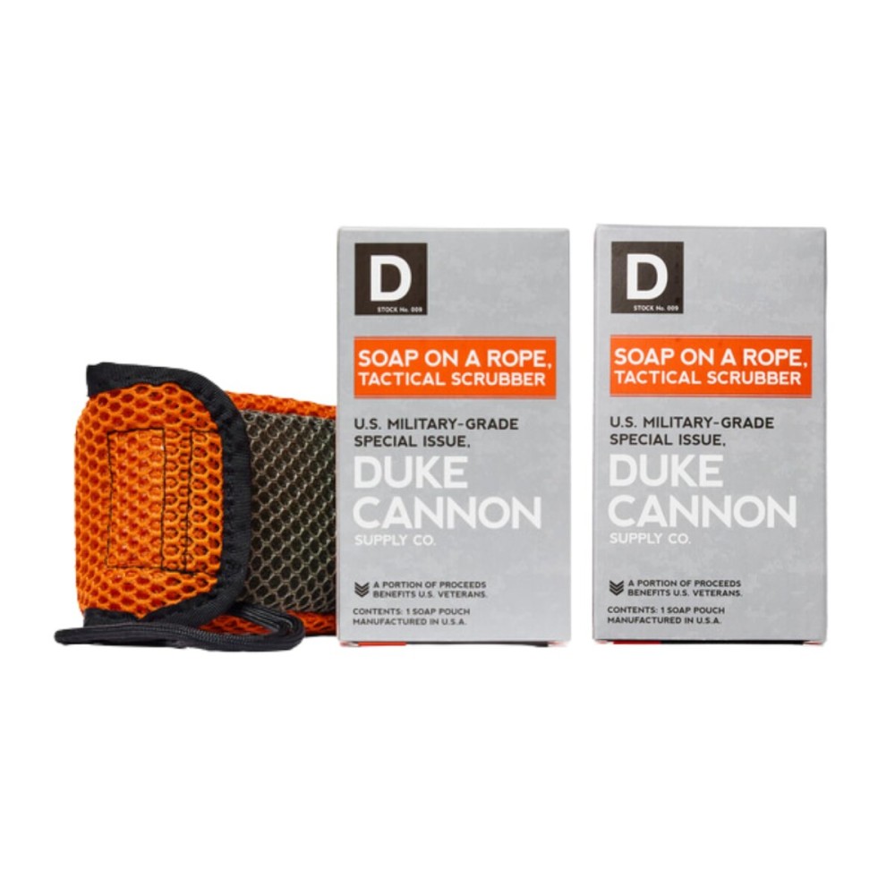 Duke Cannon Supply Co. Tactical Scrubber | U.S. Military-Grade Soap Pouch | Dual-Mesh Design for Hands & Feet | 550 Mil-Spec Paracord | Durable and Versatile for Home, Outdoor, or Field Use, 2 Pack
