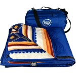 DOWN UNDER OUTDOORS Large Waterproof Windproof Extra Thick 350 GSM Quilted Fleece Stadium Blanket, Machine Washable Camping Picnic & Outdoor, Beach, Baseball,Dog, 82 x 55 (Aztec)