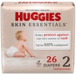 Huggies Size 2 Diapers, Skin Essentials Baby Diapers, Size 2 (12-18 lbs), 26 Count, Packaging May Vary