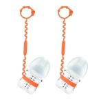 Toy Straps for Baby, Silicone Toy Straps for Stroller, Toy Safety Straps for Toy, Sippy Cup Straps, Adjustable Toy Holder for Stroller, High Chair - BPA Free (Orange)