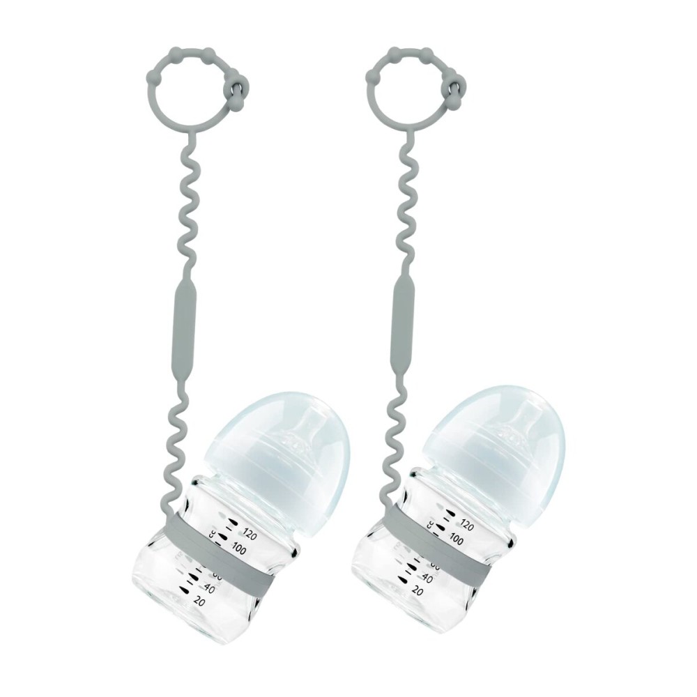 Toy Straps for Baby, Silicone Toy Straps for Stroller, Toy Safety Straps for Toy, Sippy Cup Straps, Adjustable Toy Holder for Stroller, High Chair - BPA Free (Gray)