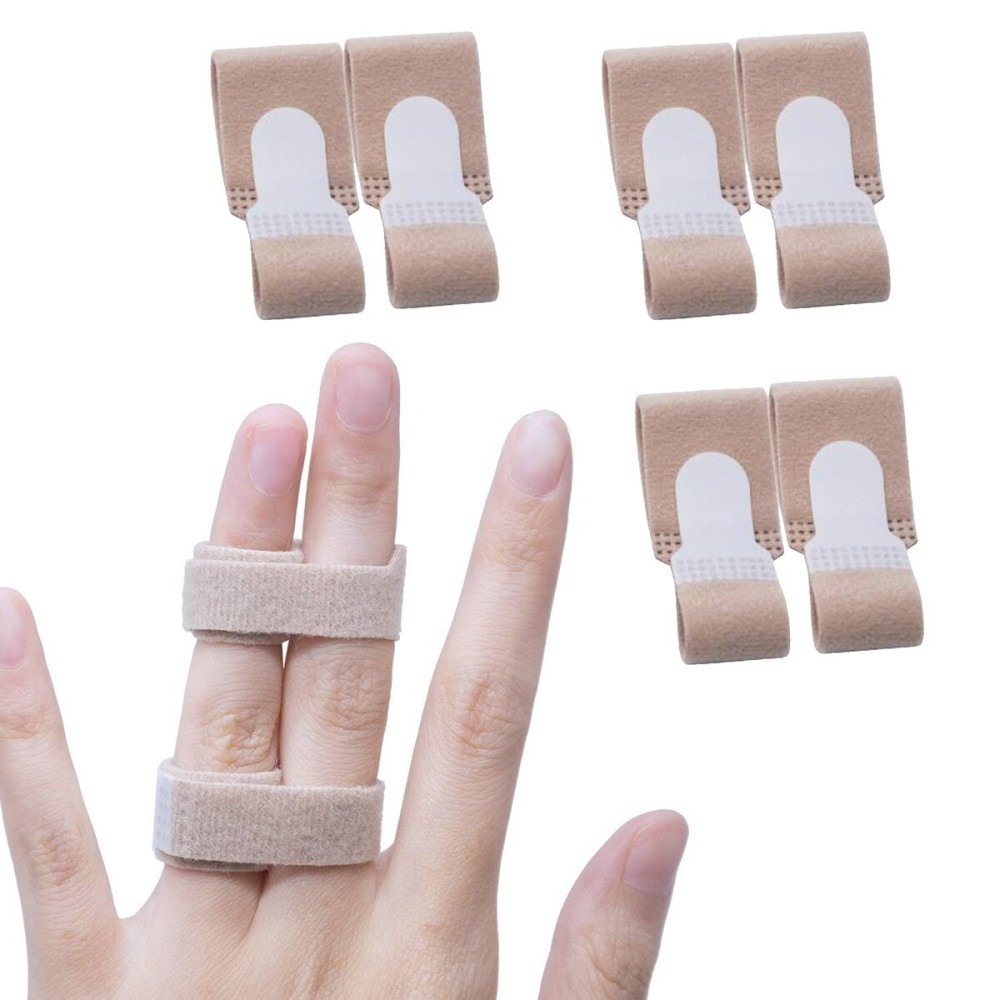 Finger Buddy Wraps, 6 PCS Finger Loops Tapes for Broken, Jammed, Swollen Finger or Dislocated Joint, Splints Brace for Pinky Ring Middle Index Trigger Finger, Toe Strap Bandage