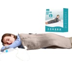 Ruqiji 17\'\'x33\'\' XXXL King Size Heating Pad with Fast-Heating Technology&10 Temperature Settings, Flannel Electric Heating Pad/Pain Relief for Back/Neck/Shoulders/Menstrual Pain/Leg Cramp (Light Tan)