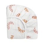 Crib Sheets for Boys Girl, Fitted Baby Toddler Bed Sheets 28 x 52, Neutral Muslin Cotton Crib Mattress Bedding Soft and Breathable Comfort (Leaf)