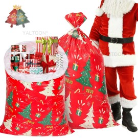 Large Christmas Gift Bags, 2PCS 56X 36 Jumbo Extra Large Gift Bag, XL Christmas Bags for Wrapping Oversized Giant Huge Gifts, Xmas Santa Big Holiday Gift Bags, XXL Plastic Gift Bags for Presents