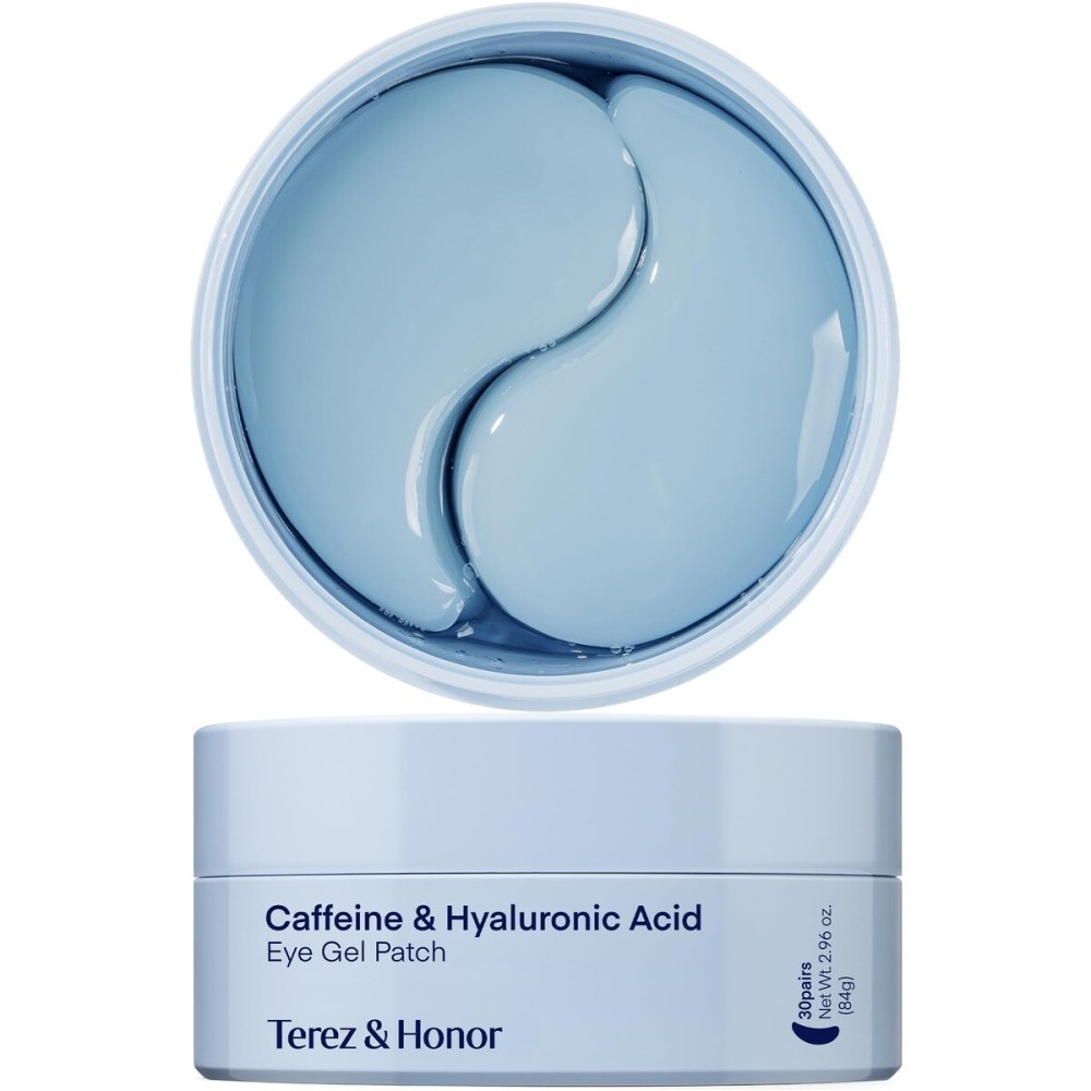 TEREZ & HONOR Under Eye Patches for Dark Circles - 60 Korean Hydrogel Masks for Puffiness, Bags with Caffeine, Hyaluronic Acid, Niacinamide - Undereye Brightening, Hydrating, Anti-Wrinkle & Cooling