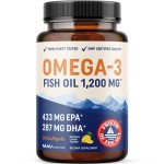 Triple Strength Omega 3 Fish Oil 1200 mg | EPA & DHA | Wild Caught, Sustainably Sourced Omega-3 Fatty Acids | Premium Burpless Fish Oil Supplements | Non-GMO, Third-Party Tested | 30 Softgels