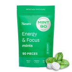 Neuro Energy & Focus Mints - Sugar Free Breath Mints with 80mg Natural Caffeine, B Vitamins & L-Theanine - Vegan Brain Supplement for Exercise, Study & Daily Focus - Spearmint, 90 ct