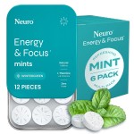 Neuro Energy & Focus Mints - Sugar Free Breath Mints with 80mg Natural Caffeine, B Vitamins & L-Theanine - Vegan Brain Supplement for Exercise, Study & Daily Focus - Wintergreen, 72 ct