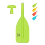 OCEANBROAD Telescoping Emergency Paddle 21\'\'-42\'\'Assembling Required Collapsible Paddles Aluminium Shaft for Kayaking Boating Canoeing River Tubing, Green, 1 Paddle