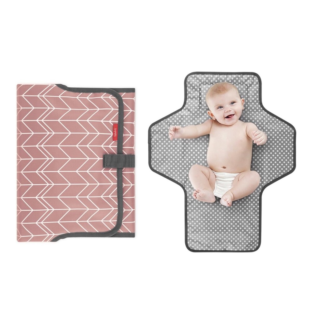 Babebay Waterproof Portable Diaper Changing Pad, Foldable Travel Changing Mat for Baby Girl Boy, Lightweight Travel Changing Station, Boho Geometric Pattern
