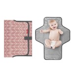 Babebay Waterproof Portable Diaper Changing Pad, Foldable Travel Changing Mat for Baby Girl Boy, Lightweight Travel Changing Station, Boho Geometric Pattern