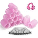 Hair Curlers Rollers, 12Pcs Hair Rollers Hair Curlers Self Grip Holding Rollers with 12 Pcs Hair Clips for Long Medium Short Thick Fine Thin Hair Bangs Volume