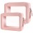 Aveniee Clear Makeup Bag Organizer Set,Portable Travel Toiletry Case for Women, Vegan Leather Cosmetic Pouch Car Bag for Essentials 2pcs,Middle & Large,Pink