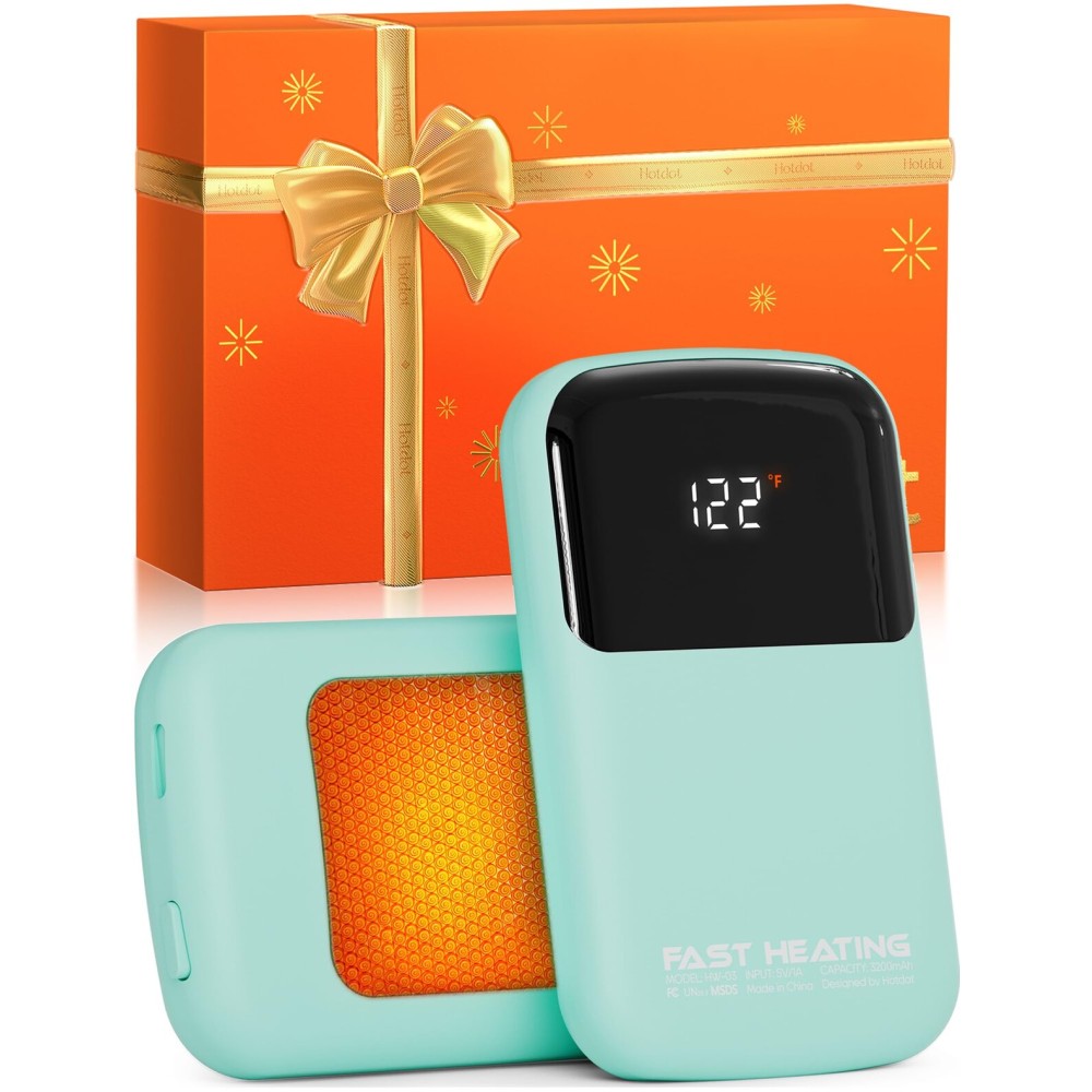 AI Hand Warmers Rechargeable 2 Pack, 3 Heat Levels (104-121F), Real-Time Temp & Battery Display, Electric Hand Warmers, Fast Heating, Fits in Gloves/Pocket, Gifts for Women & Men