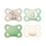MAM Variety Pack Baby Pacifier, Includes 3 Types of Pacifiers, Nipple Shape is Developed with Dentists, 0-6 Months, Unisex, 4 Count (Pack of 1)
