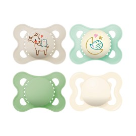 MAM Variety Pack Baby Pacifier, Includes 3 Types of Pacifiers, Nipple Shape is Developed with Dentists, 0-6 Months, Unisex, 4 Count (Pack of 1)