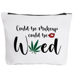 Fokongna Might Be Makeup Might Be Weed Funny Makeup Bag Women Friend Gifts Best Friend Sister Gifts Humor Travel cosmetic bag Toiletry Bag For Women Friends Birthday Christmas Gifts. pink