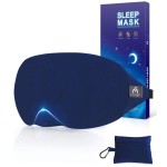 Mavogel Cotton Sleep Mask - 100% Handmade, Light Blocking Sleep Eye Mask with Updated Bending Nose Design, Soft Sleeping Mask for Women Men, for Sleep/Office/Naps, Includes Travel Pouch (Starry Blue)