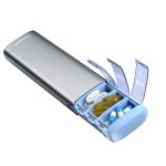 Vaydeer Metal Travel Pill Organizer - Compact Weekly Pill Box for Daily Medication - Portable Small Pill Case for Vitamins, Pills & Supplements (Gunmetal)