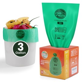 Compost Bags 3 Gallon Extra Thick Compost Bags for Countertop Bin,150counts,Compostable Liner Bags,Small Kitchen Food Scrap Waste Bags,Certified by BPI,ASTM D6400 and OK compost HOME certified