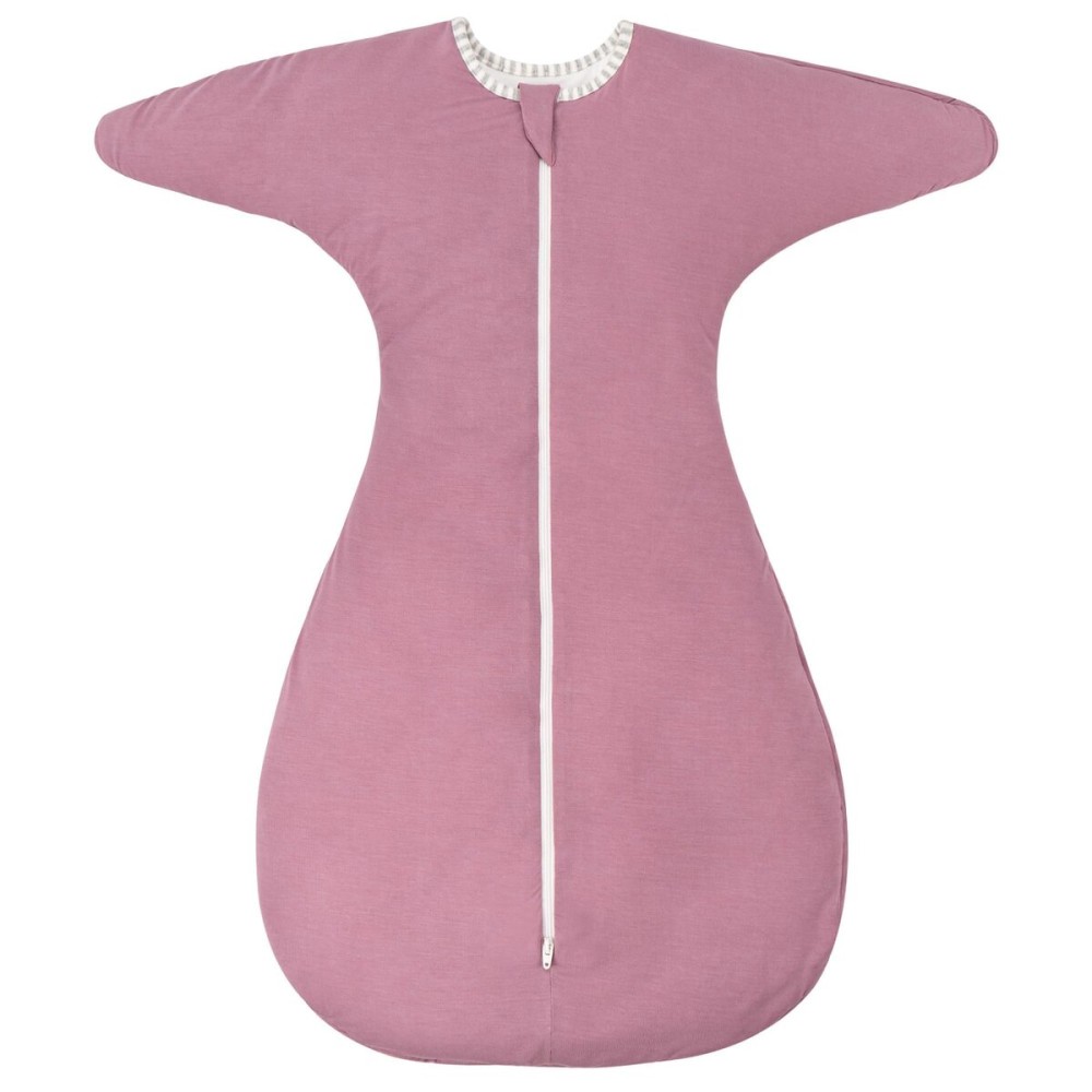 ZIGJOY Shark-Fin Transitional Swaddle for Newborn - 2.5 Tog Rayon Made from Bamboo Transition Swaddle Sleep Sack 3-6 Months Baby Arms Up Swaddle Blanket with 2-Way Zipper, Purple