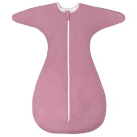 ZIGJOY Shark-Fin Transitional Swaddle for Newborn - 2.5 Tog Rayon Made from Bamboo Transition Swaddle Sleep Sack 3-6 Months Baby Arms Up Swaddle Blanket with 2-Way Zipper, Purple