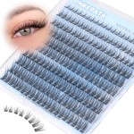 PHKERATA Natural Lash Clusters Wispy Eyelash Clusters 200Pcs Lashes Clusters C Curvature Individual Lashes DIY Cluster Eyelash Extensions with Soft Lash Band, 9-14 mm Mix