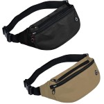 2 Packs Fanny Packs for Men and Women, Waterproof Sports Waist Pack Bag for Travel Hiking Running Hands-free