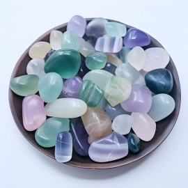 SigMntun Tumbled Fluorite Crystal Stone Set - 72 Pcs, 0.5 10 oz Handpicked Tumbled Gemstones Rocks, Pebbles for Reiki, Chakra, Healing, Home Decor, 0.5 - Fluorite