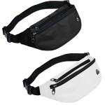 2 Packs Fanny Packs for Men and Women, Waterproof Sports Waist Pack Bag for Travel Hiking Running Hands-free