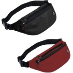 2 Packs Fanny Packs for Men and Women, Waterproof Sports Waist Pack Bag for Travel Hiking Running Hands-free