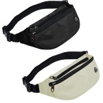 2 Packs Fanny Packs for Men and Women, Waterproof Sports Waist Pack Bag for Travel Hiking Running Hands-free