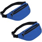 2 Packs Fanny Packs for Men and Women, Waterproof Sports Waist Pack Bag for Travel Hiking Running Hands-free